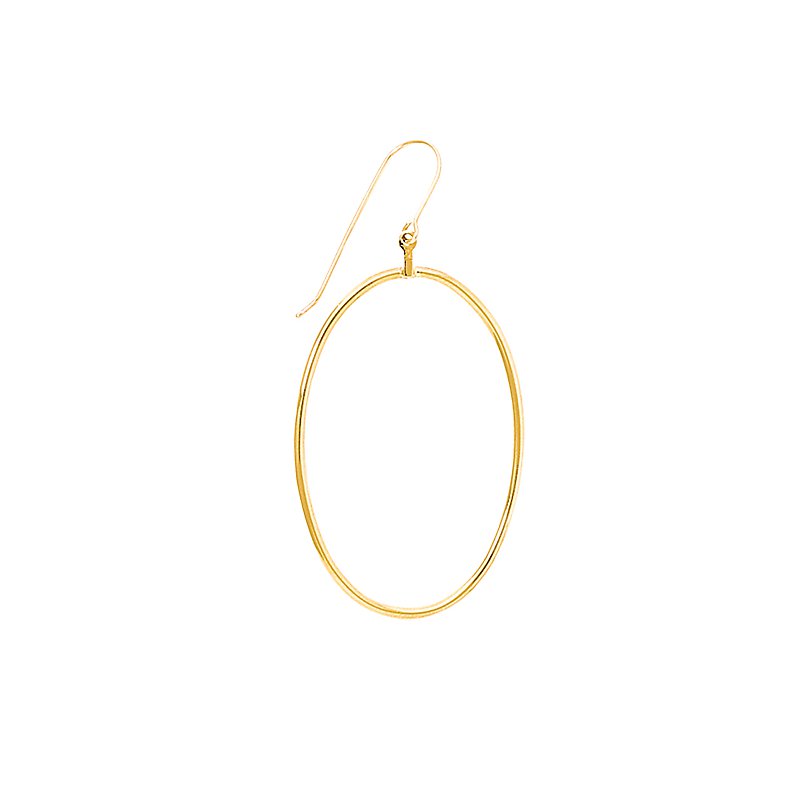 Aurenza Classics 14K Yellow Gold Oval Hoop Earrings