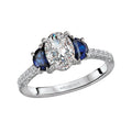 Bandora 14K White Gold Sapphire and Diamond Semi-Mount Engagement Ring