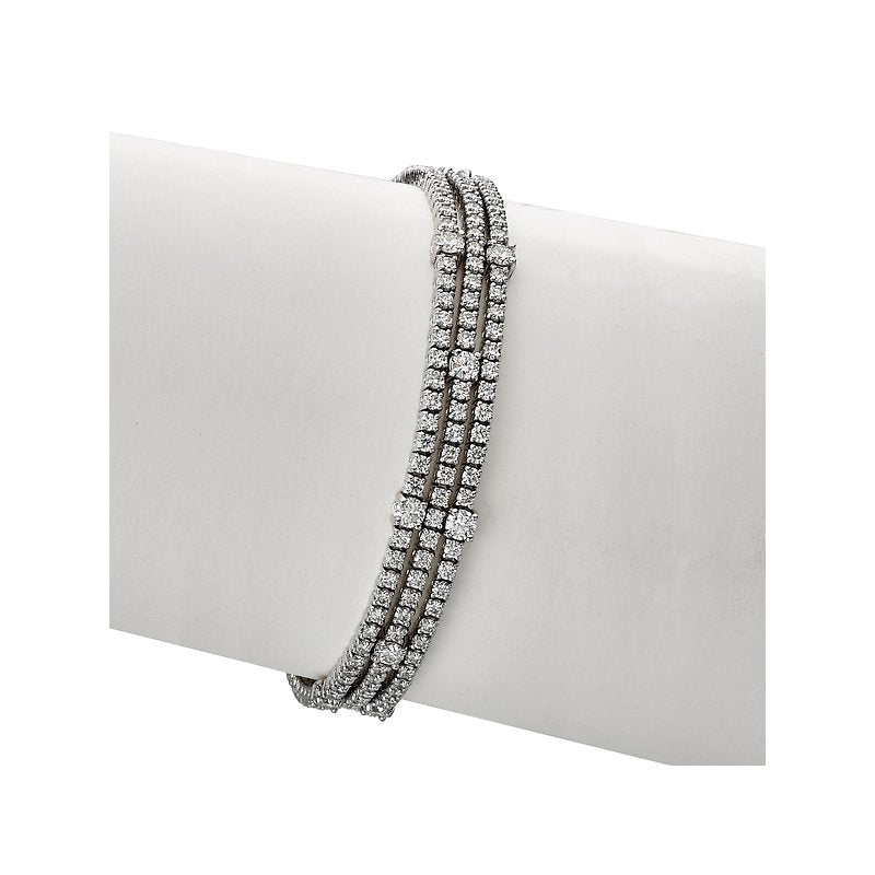 Luxora Ladies Fashion Diamond Bracelet - 14K White Gold Round Cut