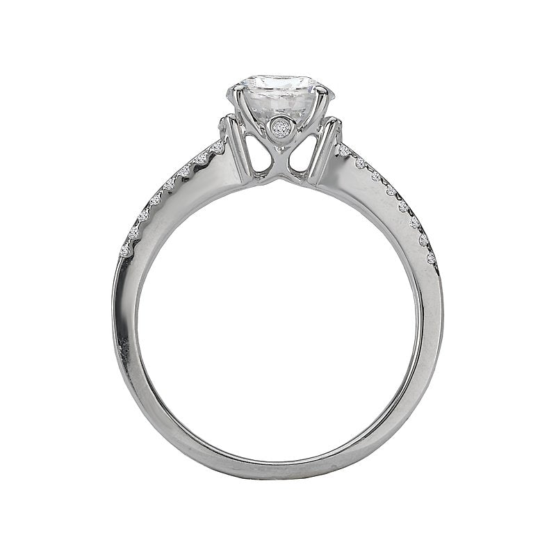 Glemera Split Shank Diamond Ring Semi-Mount 14K White Gold