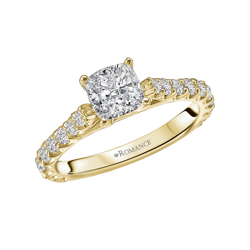 Orbelle Peg Head Semi-Mount Diamond Ring in 18K Yellow Gold
