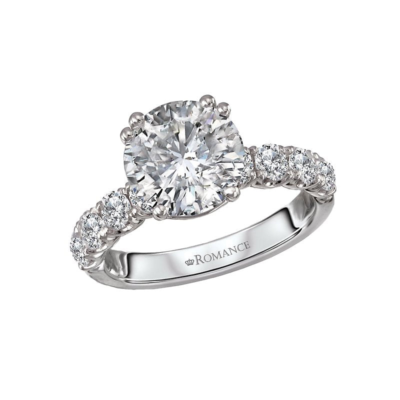 Orbelle 8-Stone Semi-Mount Diamond Engagement Ring in 14K White Gold