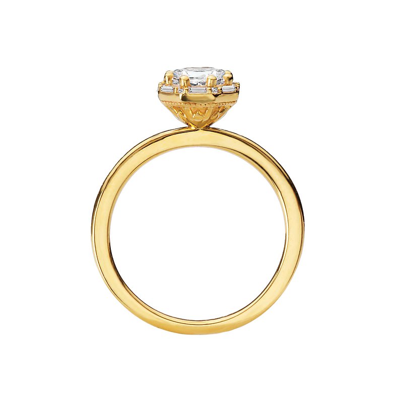 Orbelle 14K Yellow Gold Halo Diamond Semi-Mount Engagement Ring
