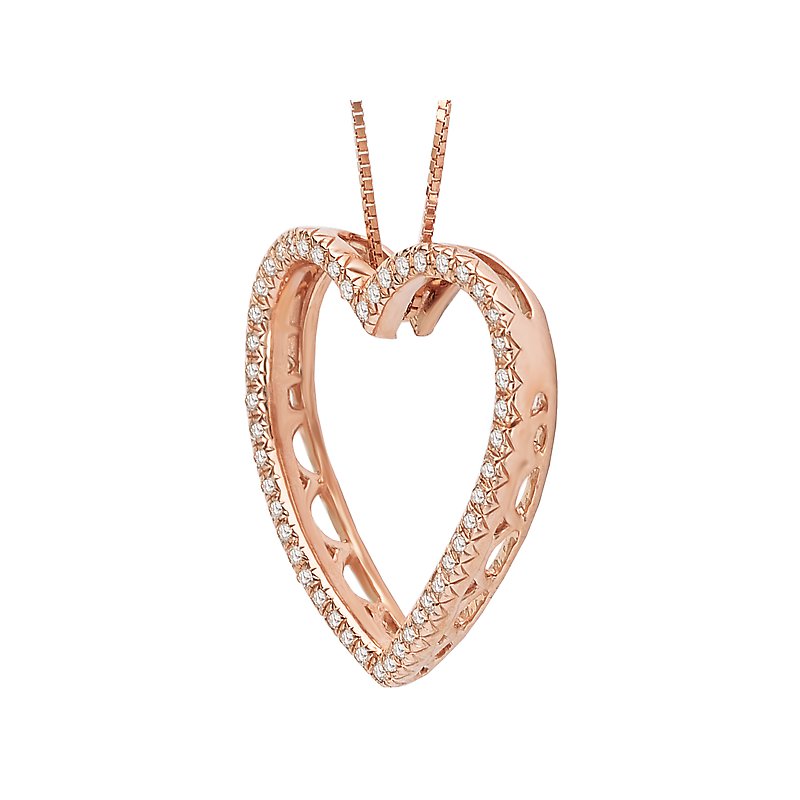 Luxora 14kt Rose Gold Diamond Heart Shaped Pendant