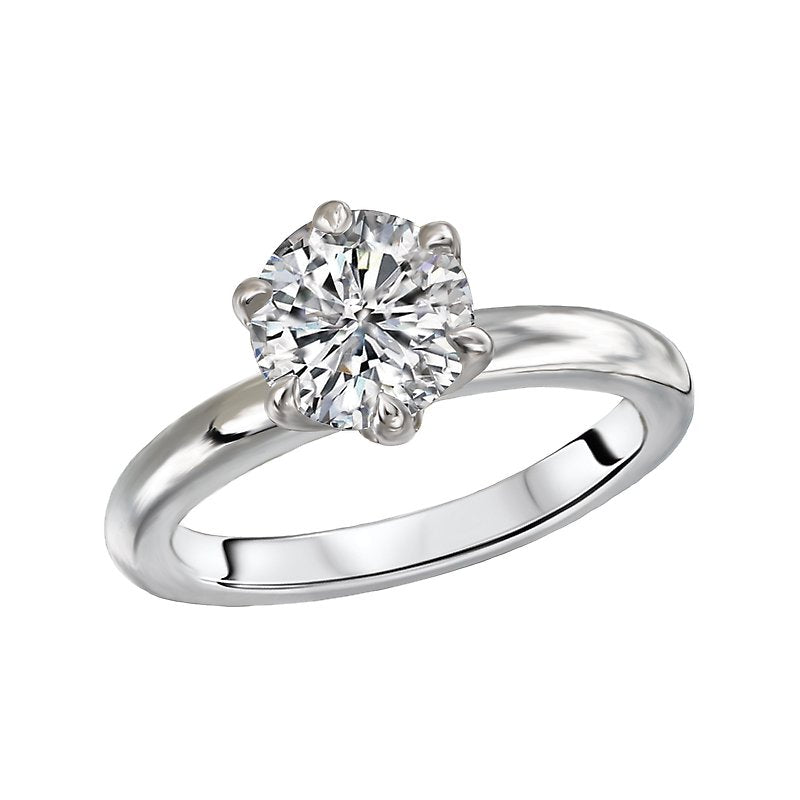 Aurenza Classics Solitaire Semi-Mount Diamond Ring in 14K White Gold