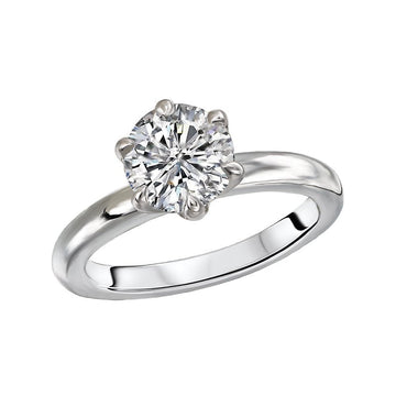 Aurenza Classics Solitaire Semi-Mount Diamond Ring in 14K White Gold