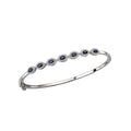 Luxora Marquise Sapphire and Diamond Bangle Bracelet in 14K White Gold