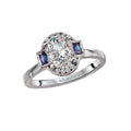 Orbelle Diamond and Sapphire Engagement Ring - 14K White Gold Semi-Mount