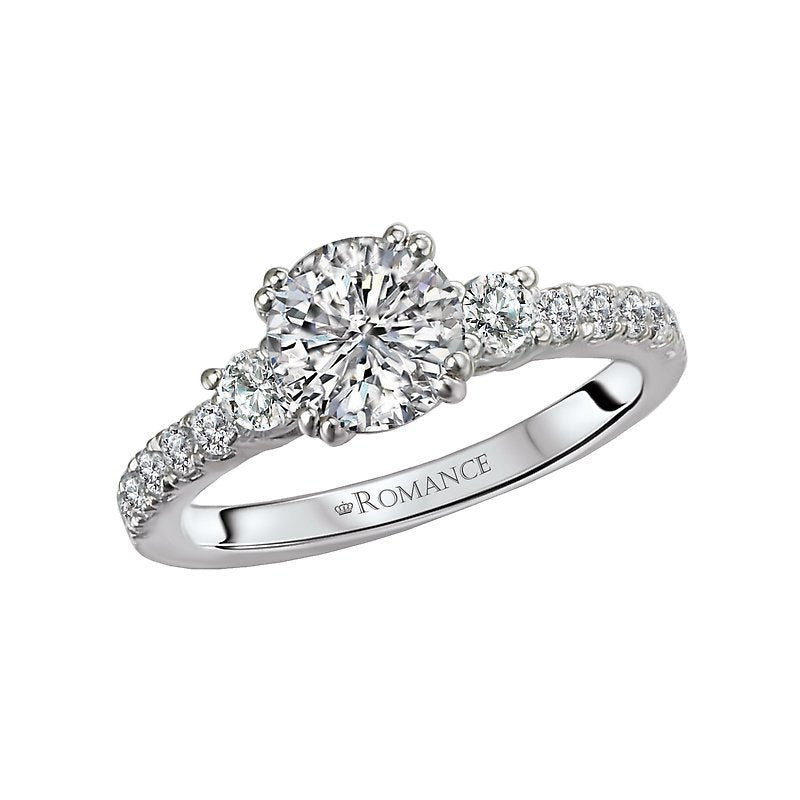 Orbelle 3-Stone Lab Grown Diamond Semi-Mount Ring in 14K White Gold