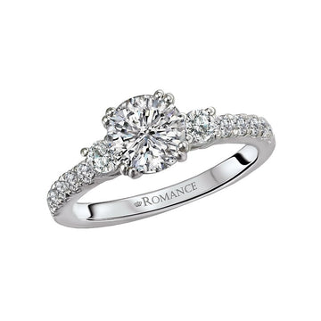 Orbelle 3-Stone Lab Grown Diamond Semi-Mount Ring in 14K White Gold