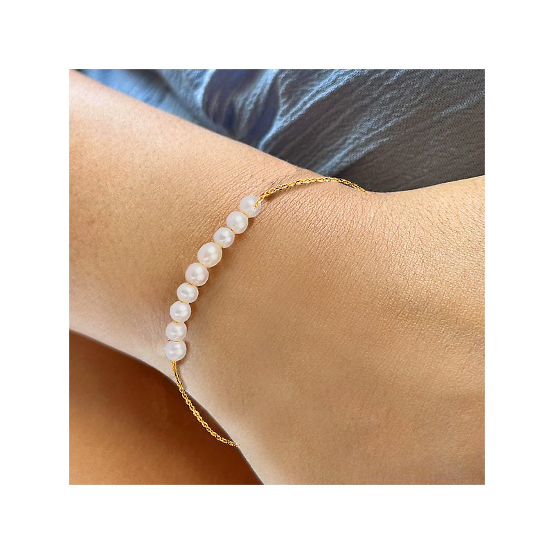 Luxora Italian 14kt Yellow Gold Freshwater Pearl Bracelet