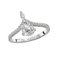 Orbelle 14K White Gold Pear Shaped Diamond Semi-Mount Engagement Ring
