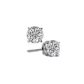 Luxora 14K White Gold Round Diamond Stud Earrings