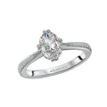 Orbelle 14K White Gold Oval Diamond Engagement Semi-Mount Ring