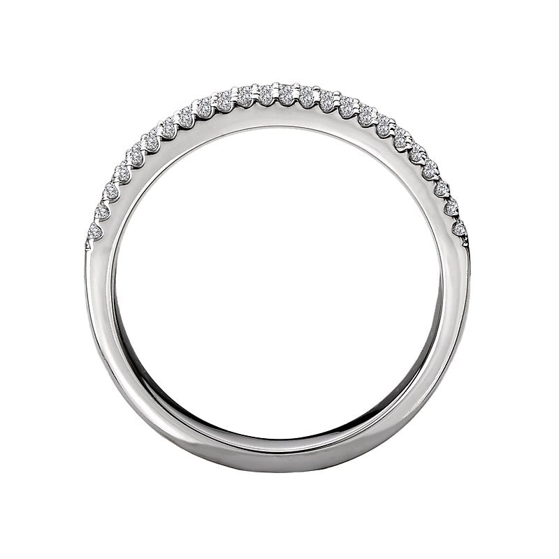 Luxora 14K White Gold Ladies Fashion Diamond Ring with Round and Baguette Diamonds
