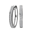Luxora 14K White Gold Round Diamond Hoop Earrings (D 1.0 carat total weight)