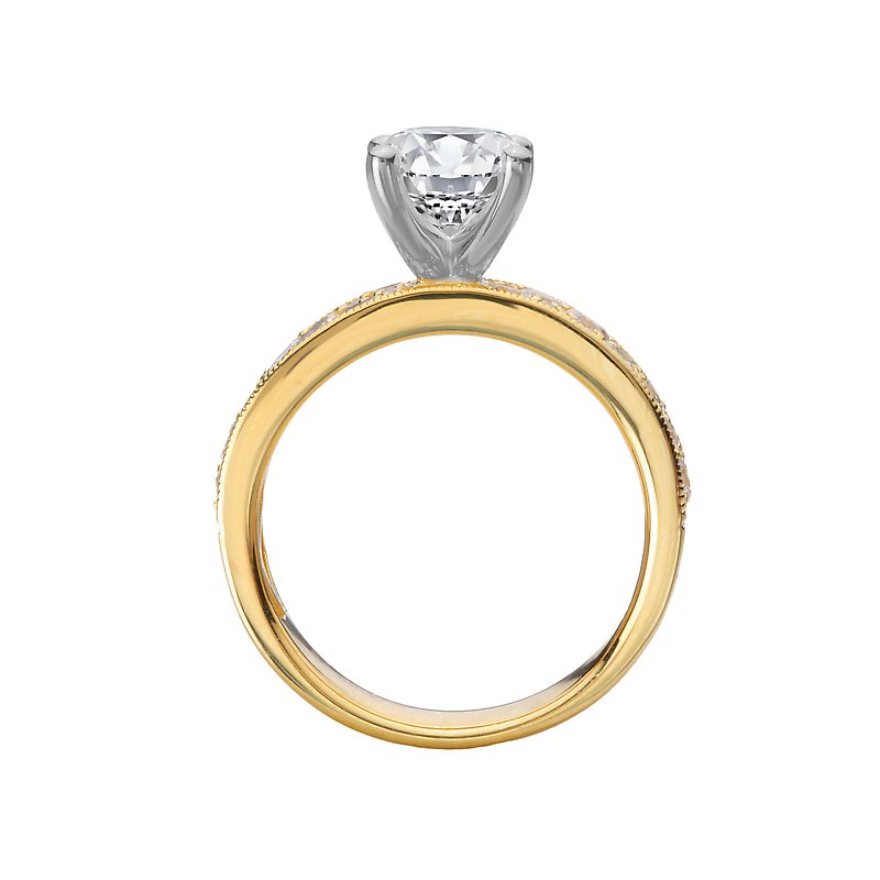 Orbelle Bandora 14K Yellow Gold Semi-Mount Engagement Ring with Lab Grown Diamonds