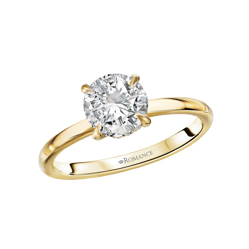 Orbelle 14K Yellow Gold Hidden Halo Diamond Engagement Ring