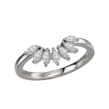 Glemera Diamond Nesting Wedding Band - 14K White Gold Marquise Diamond Ring