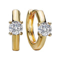 Luxora 14K Yellow Gold Diamond Solitaire Hoop Earrings 1/2CTW