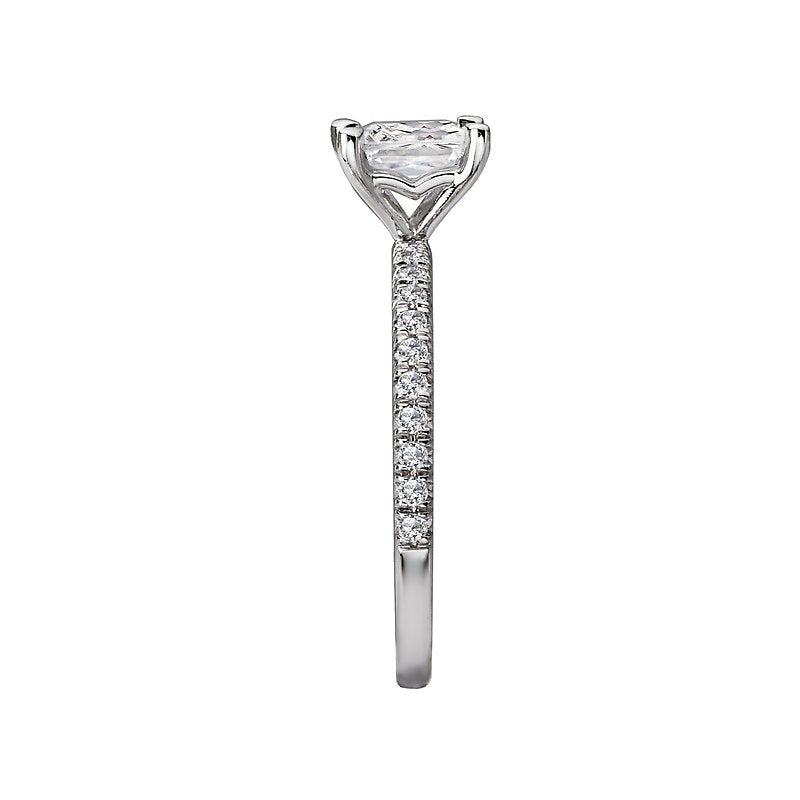 Orbelle White Gold Princess Cut Lab Grown Diamond Semi-Mount Ring