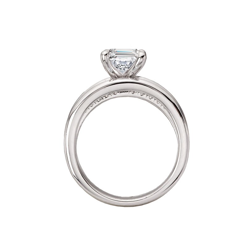 Orbelle Three Row Diamond Engagement Ring in 14K White Gold