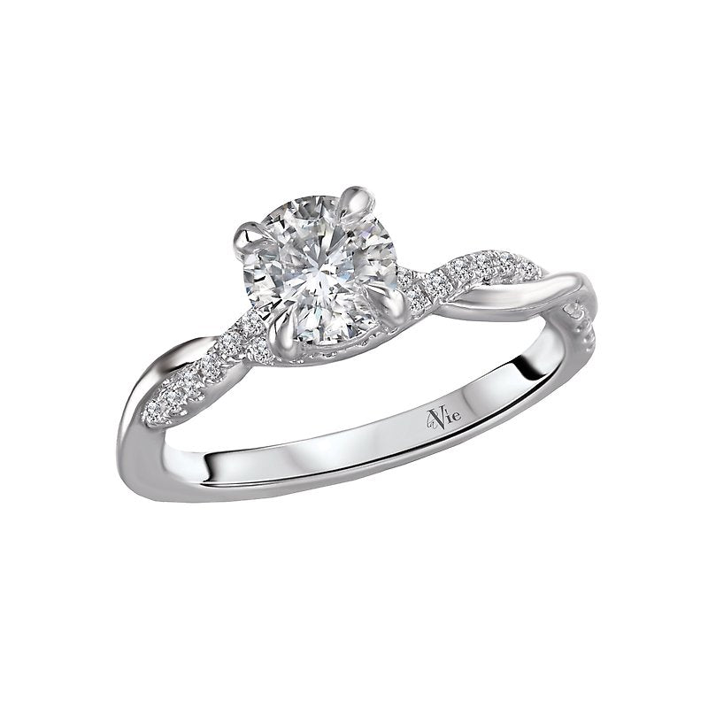 Glemera Bandora Semi-Mount Diamond Ring in 18K White Gold