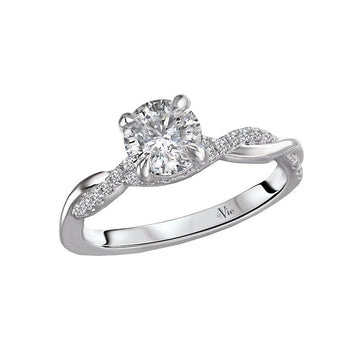 Glemera Bandora Semi-Mount Diamond Ring in 18K White Gold