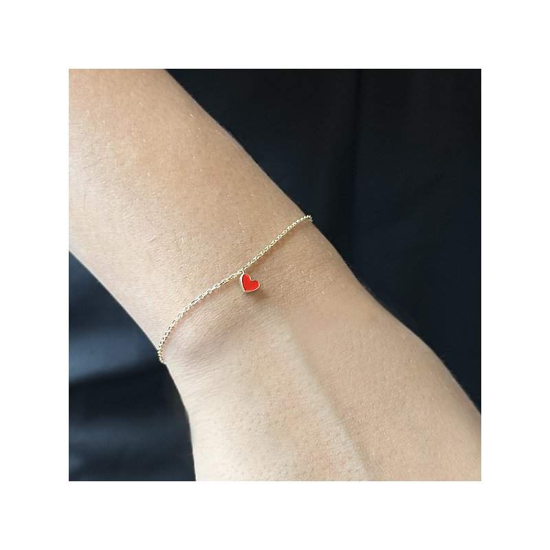 Luxora Italian 14kt Gold Heart Charm Bracelet | Adjustable Chain Style