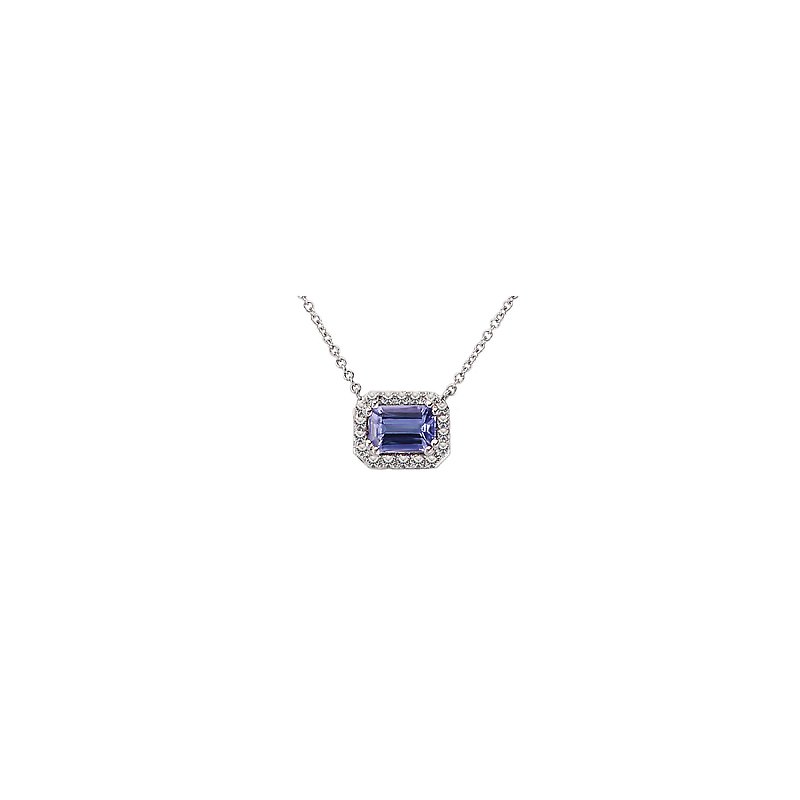 Luxora Tanzanite and Diamond Necklace - 14K White Gold Adjustable Lariat Style