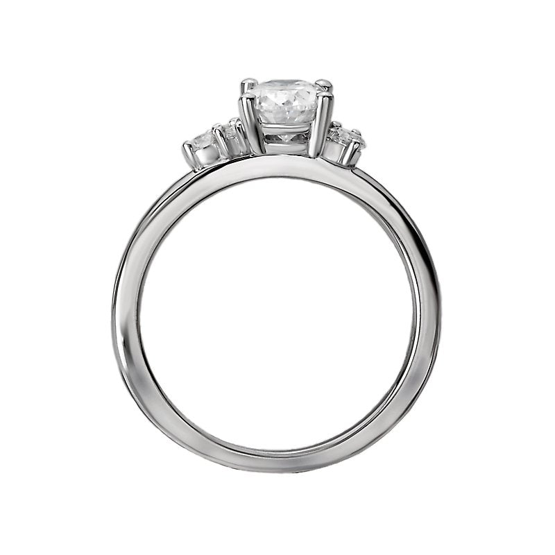 Orbelle Oval Lab Grown Diamond Semi-Mount Engagement Ring in 14K White Gold