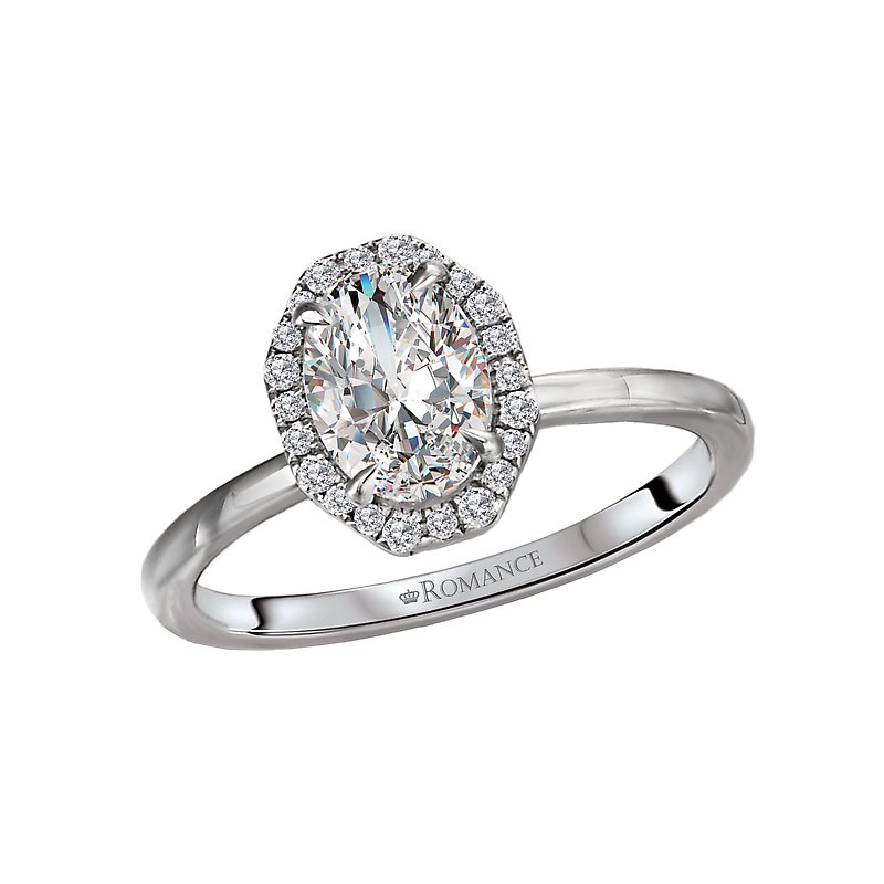 Orbelle 14K White Gold Diamond Halo Semi-Mount Engagement Ring