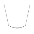 Luxora Ladies Diamond Bar Necklace in 14K White Gold - Adjustable Length