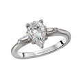 Orbelle 3-Stone Lab Grown Diamond White Gold Pear Shape Semi-Mount Engagement Ring