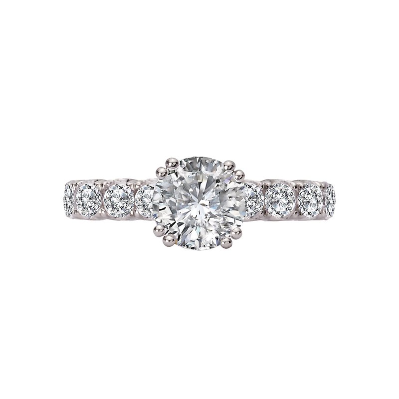 Bandora 14K White Gold 8-Stone Semi-Mount Lab Grown Diamond Engagement Ring