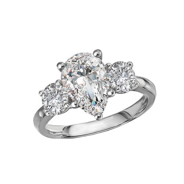 Chic 14K White Gold Lab Grown Diamond Pear Shape Engagement Ring