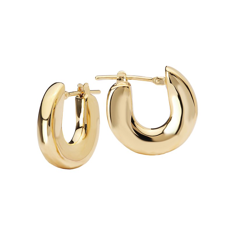 Luxora Essential 14K Yellow Gold Lever-back Hoop Earrings