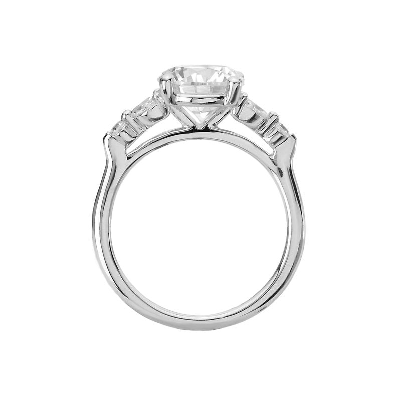 Platinum Marquise and Round Diamond Semi-Mount Engagement Ring