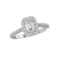 Orbelle Petite Halo Diamond Ring in 14K White Gold
