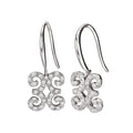 Luxora 14K White Gold Round Diamond Dangle Earrings