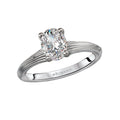 Orbelle Diamond Solitaire Semi-Mount Engagement Ring | 14K White Gold Oval 7.5x5.5mm