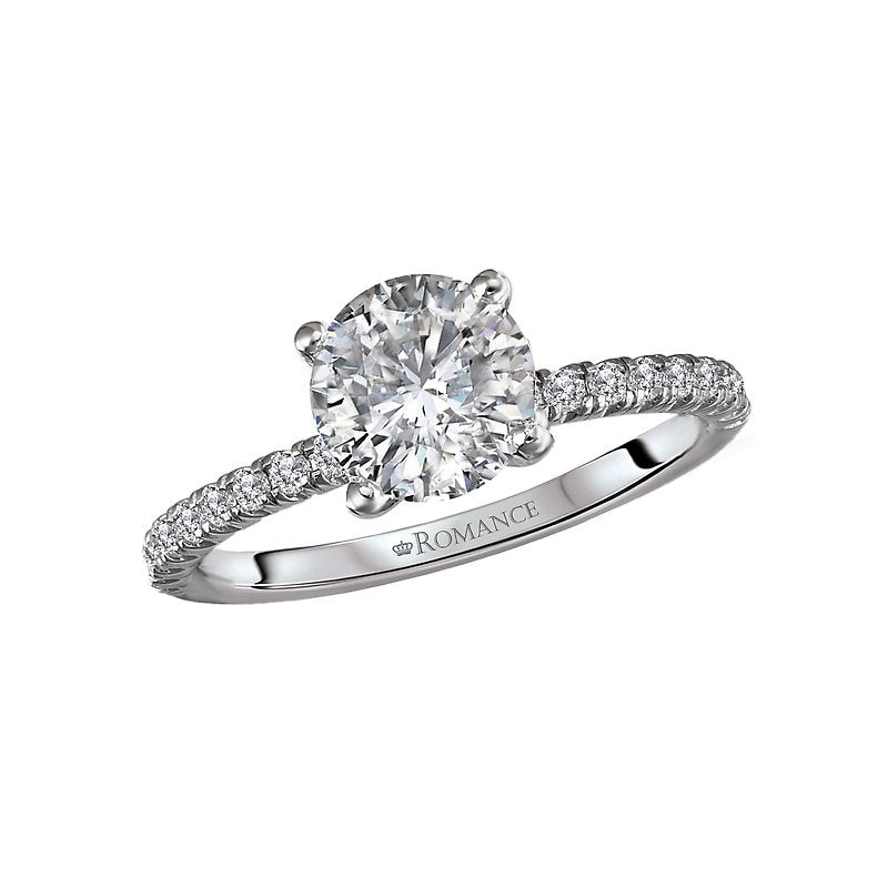 Orbelle Platinum Gold Round Diamond Engagement Semi-Mount Ring