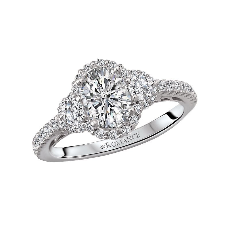 Orbelle Halo Semi-Mount Diamond Ring in 14K White Gold