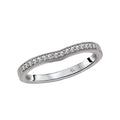 Glemera Curved Wedding Band in 14K White Gold with Round Faceted Diamonds