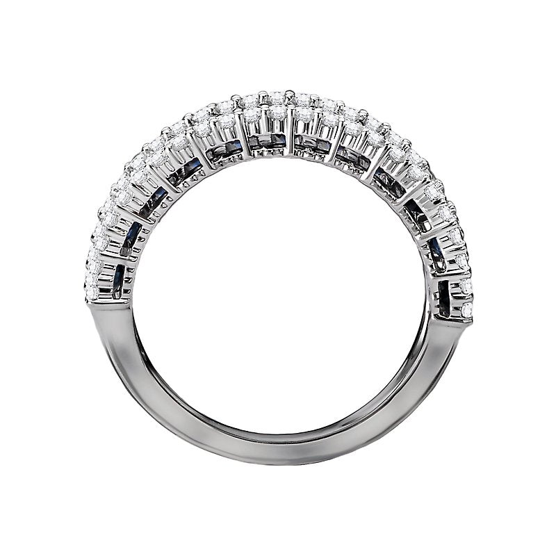 Luxora Classic 14K White Gold Diamond and Sapphire Ring