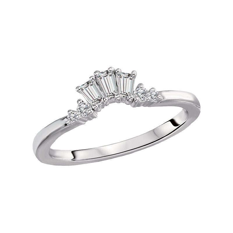 Glemera Diamond Nesting Band - 14K White Gold Curved Matching Band