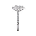 Orbelle Halo Semi-Mount Diamond Ring in 14K White Gold with Lab Grown Pear Shaped Diamond