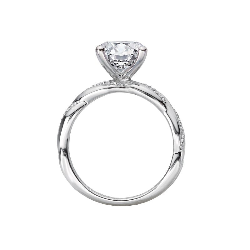 Bandora 14K White Gold Swirled Diamond Engagement Ring Semi-Mount