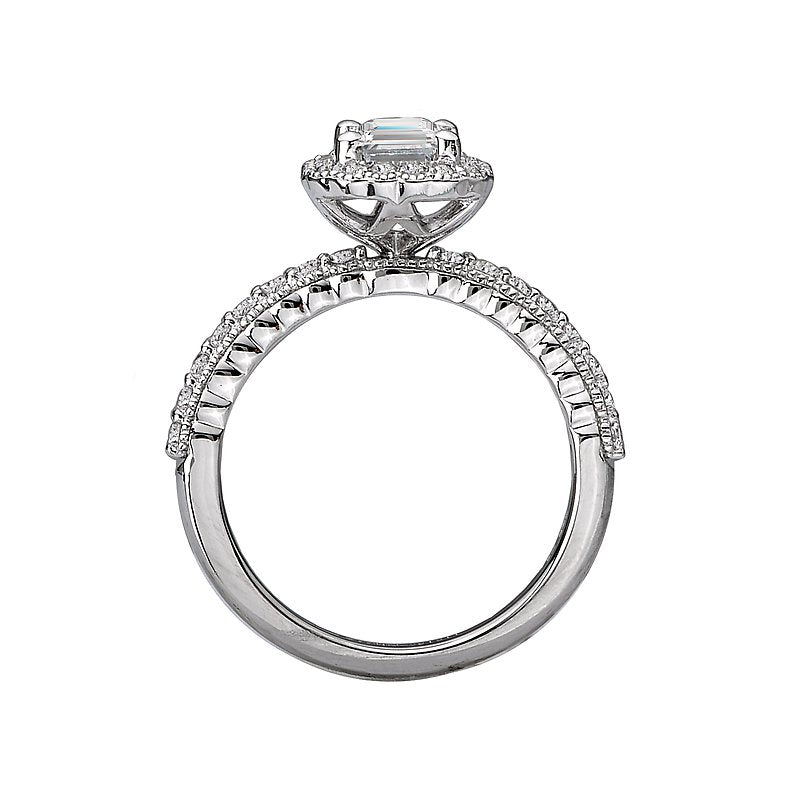 Orbelle Halo Semi-Mount Diamond Ring | 18K White Gold | 3/8 Carat Total Weight