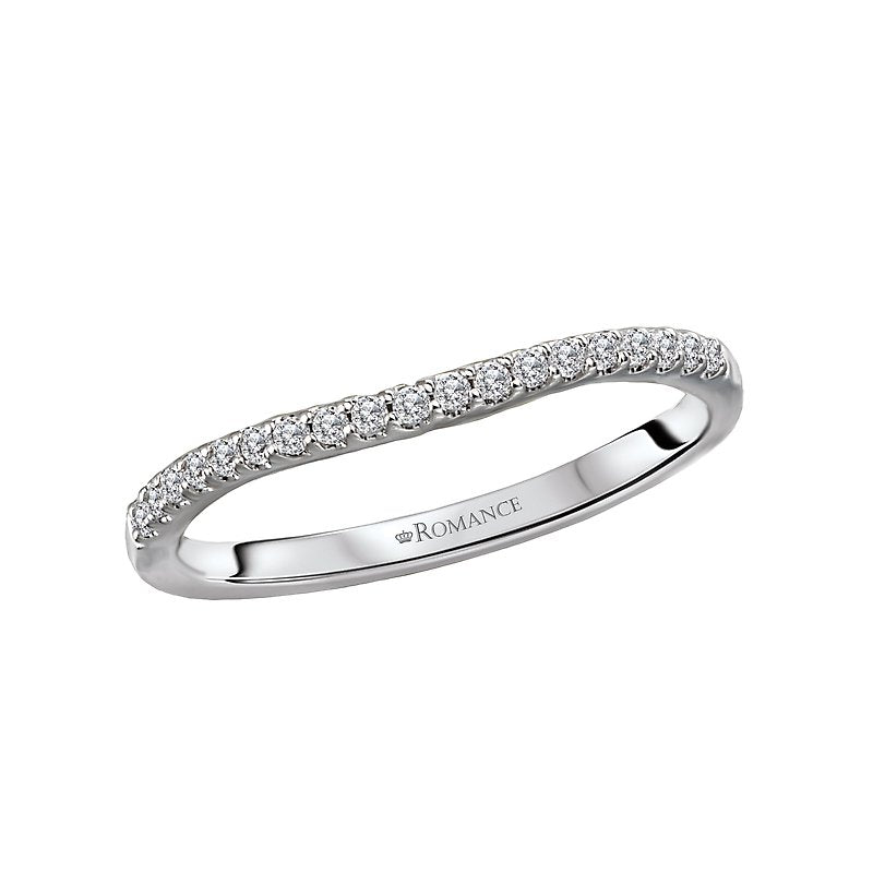 Orbelle Curved Diamond Wedding Band in 14K White Gold